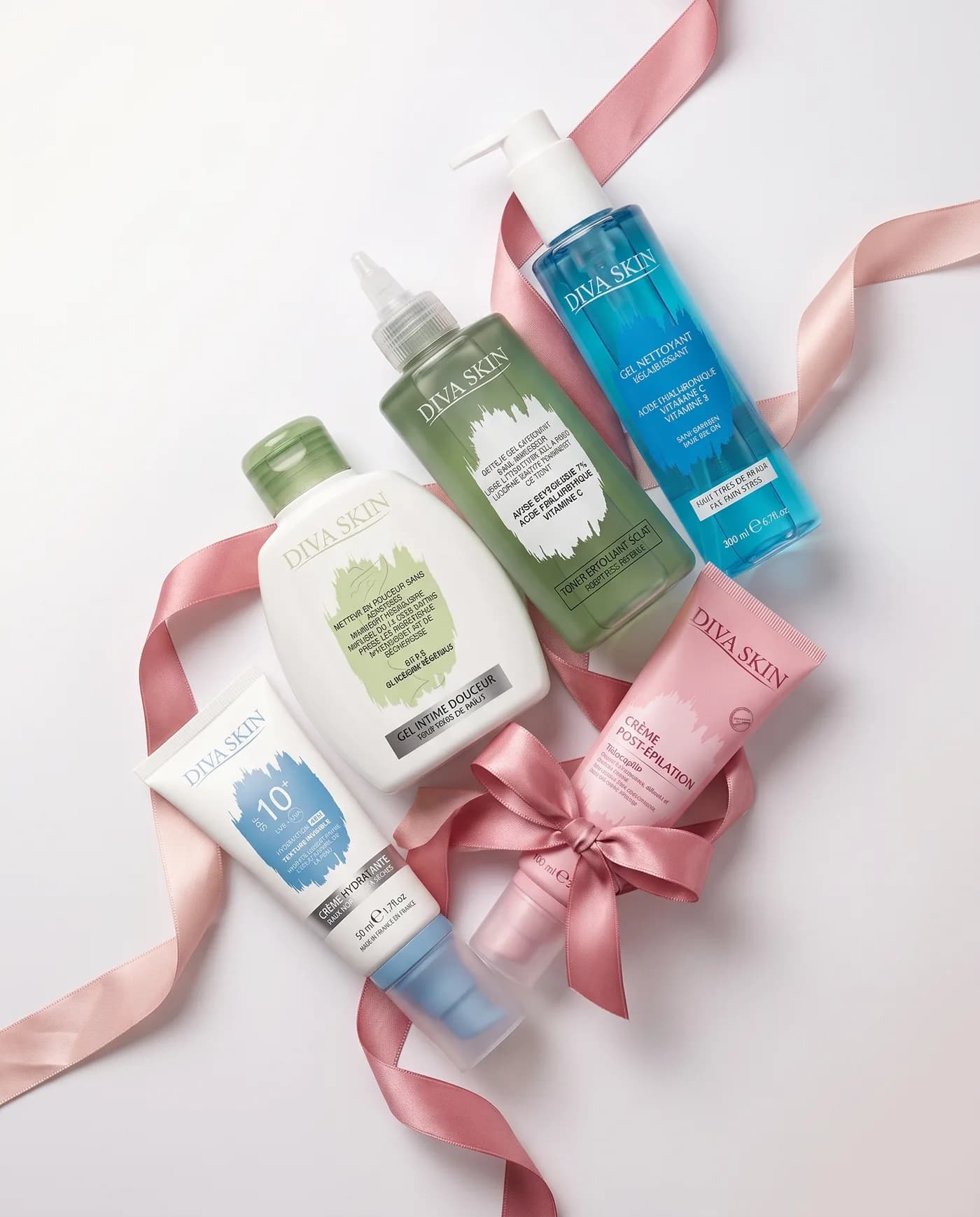 La gamme Diva Skin disposée à plat