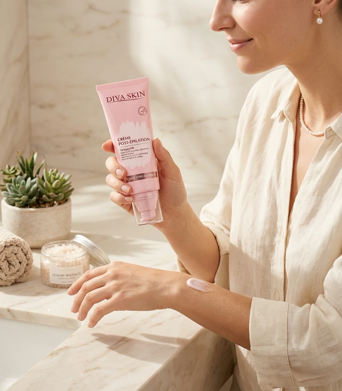 Application d'un soin Diva Skin